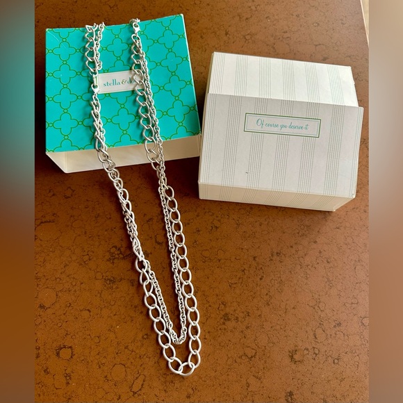 Stella & Dot Adjustable Silver Chain Necklace - Picture 1 of 7